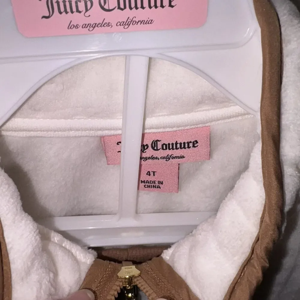 JUICY COUTURE 2 Piece Set Fleece Pullover & Legging Pants Girls 4T Gold NWT